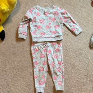 Janie and Jack Pink Floral Pajama Set